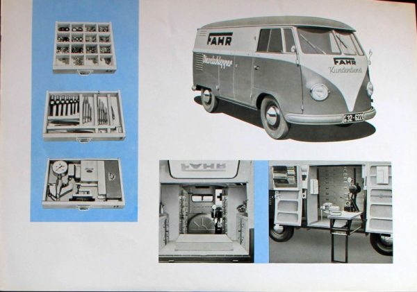 Volkswagen T1 Transporter Modelprogram 1958 "Werbebeschriftungen" Carbrochure  (10359)